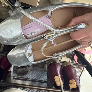 Silver Women's Ballet Flats